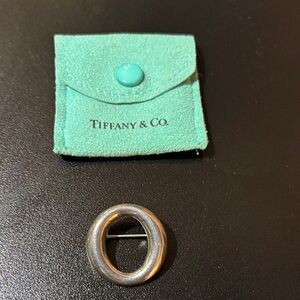 Tiffany & Co. Elsa Peretti Sevillana Silver Brooch with Iconic T&Co. Blue Pouch